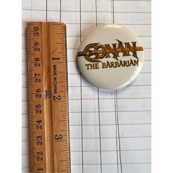 Conan The Barbarian 1980s Vintage Button - Picture 3 of 5